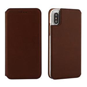 Brown Leather Flip Cover Cell Phone Case Apple iPhone X Case