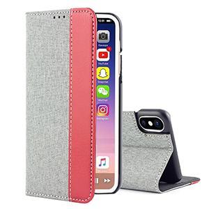 Dustproof Fabric Card Slot Flip Cover Phone Case iPhone X Case