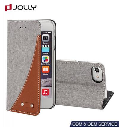 Dustproof Fabric Card Slot Flip Cover Phone Case for Apple iPhone 8